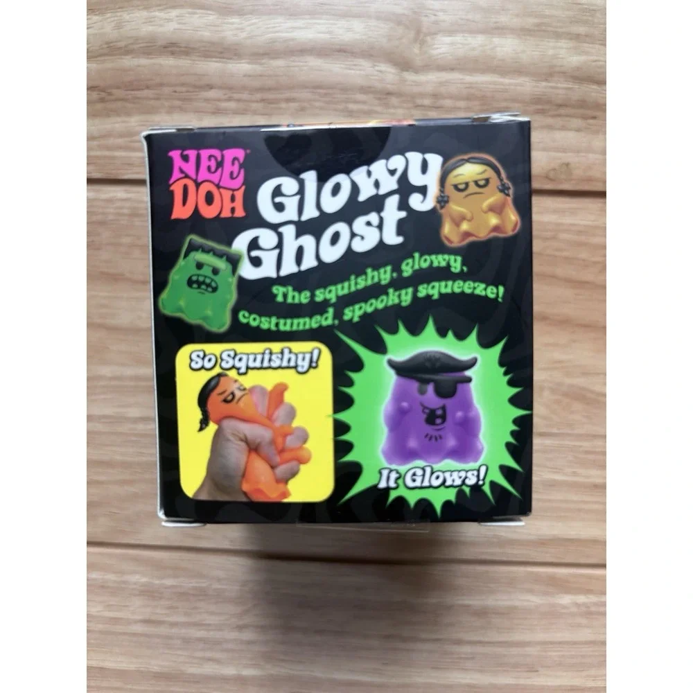 Schylling Nee Doh Glowy Ghost Green Glow-in-the-Dark Squishy Needoh RARE !